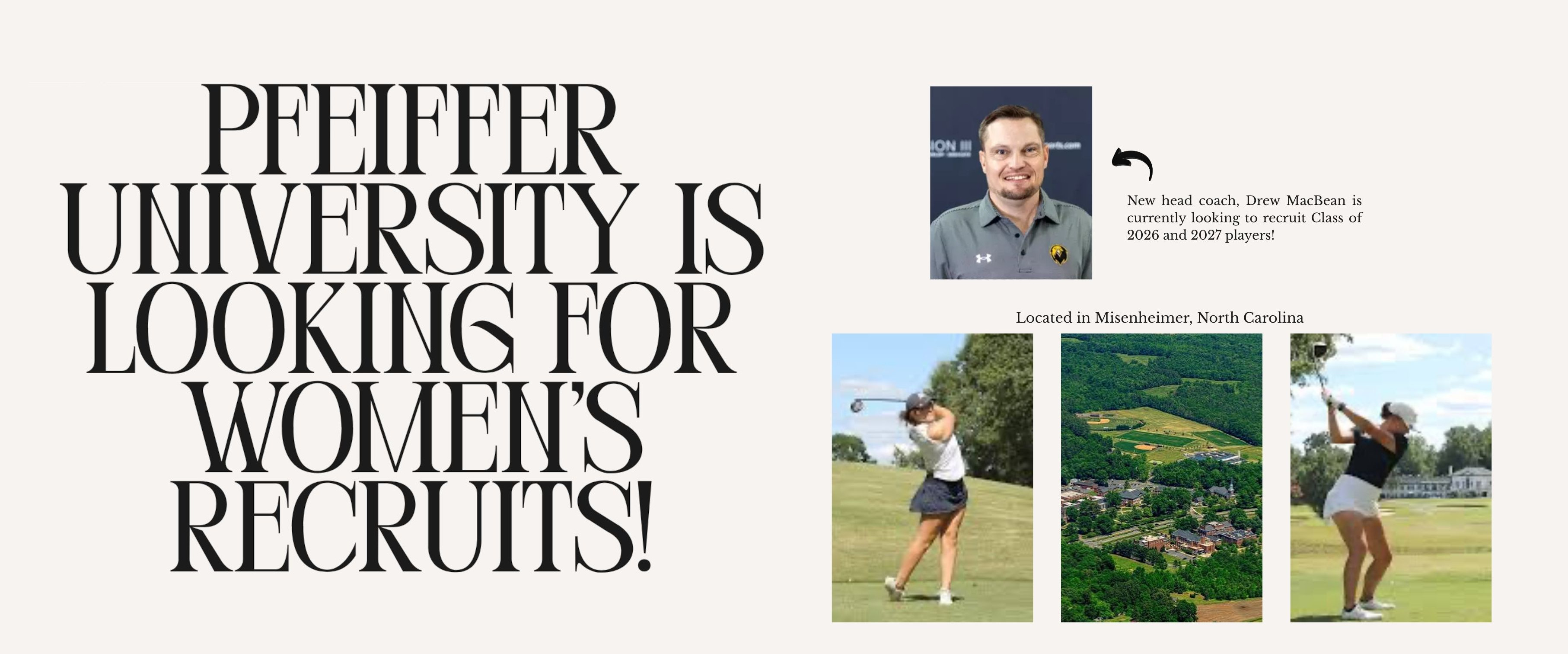 Pfeiffer University women's golf recruiting